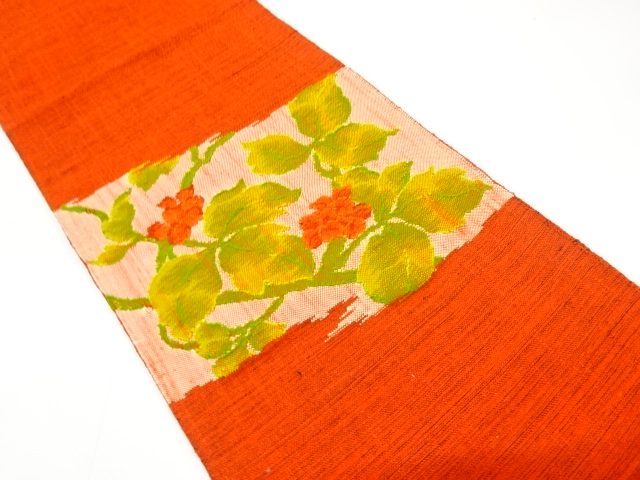 JAPANESE NAGOYA OBI / TSUMUGI / WOVEN BRANCH FLOWER